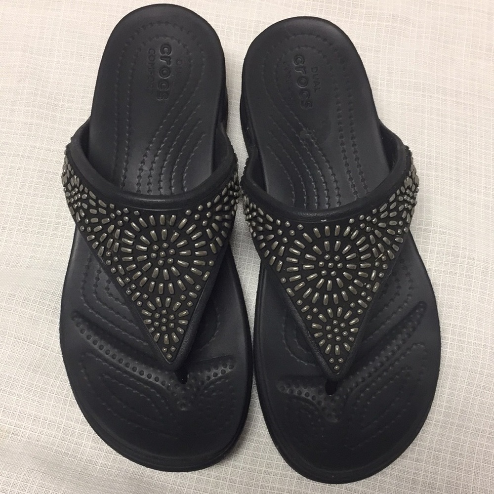 Crocs ladies slip on sandal.  Size 6.